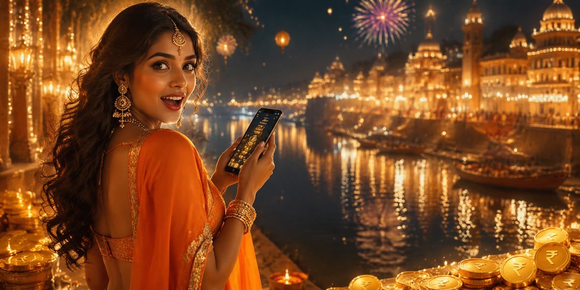 Indian player enjoying mobile casino interface with rupee currency